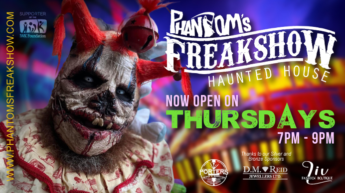 haveitallAV's tweet photo. With only four shows left, you'll not want to miss Phantom Freakshow's Haunted House! Spooky season is almost over. Shows start at 7 pm Thurs - Sun. https://t.co/o0WYDMSpA0