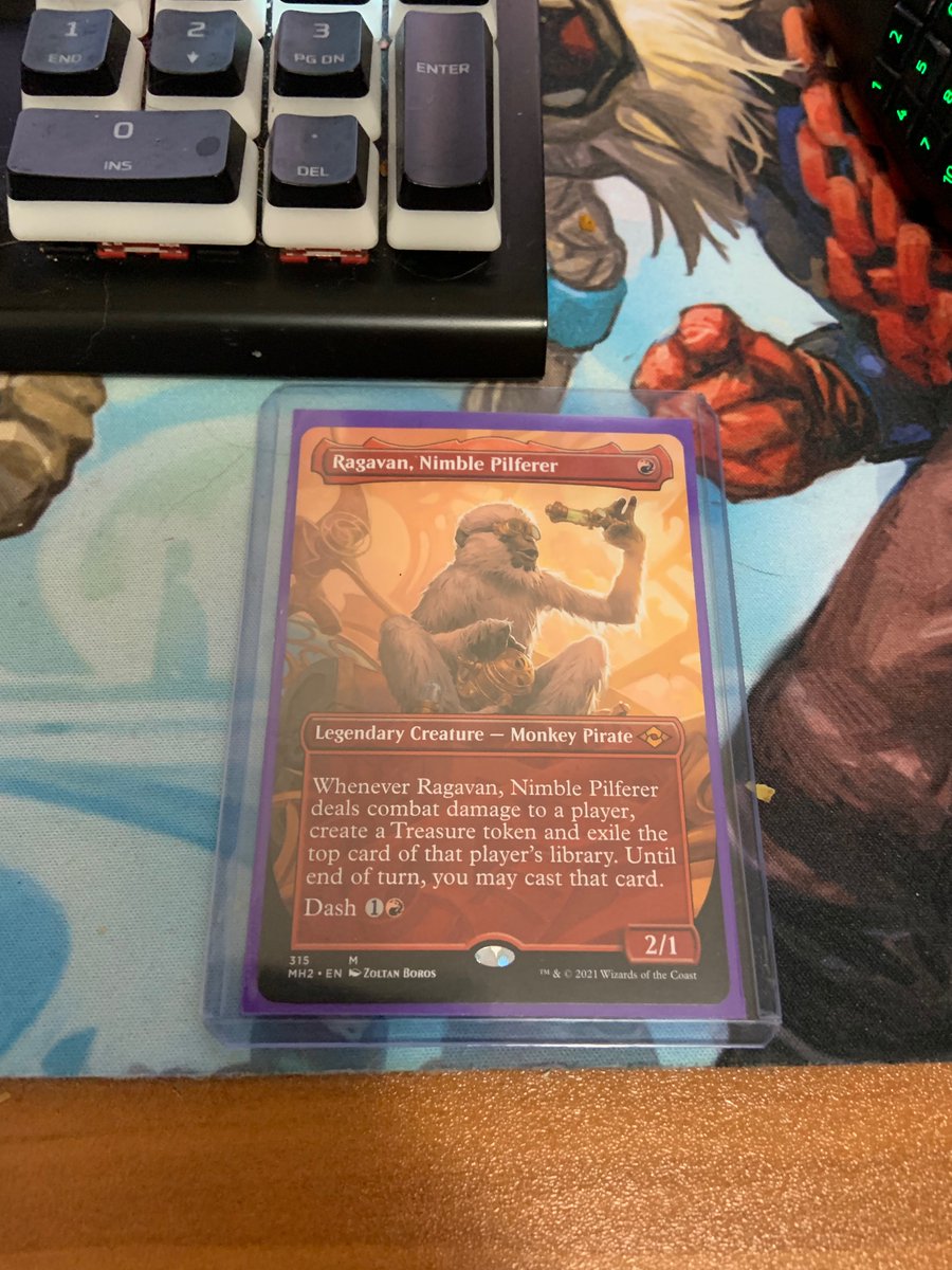 Opening the vault with a couple🔥🔥🔥 giveaways over the next month to celebrate the launch of my D&amp;D YouTube!

Starting with this FA Ragavan!

🍌Follow me
🍌Like &amp; Retweet
🍌Comment with your favorite MTG 1 drop!

Ends 11/4! Ships to NA only. Sorry folks!