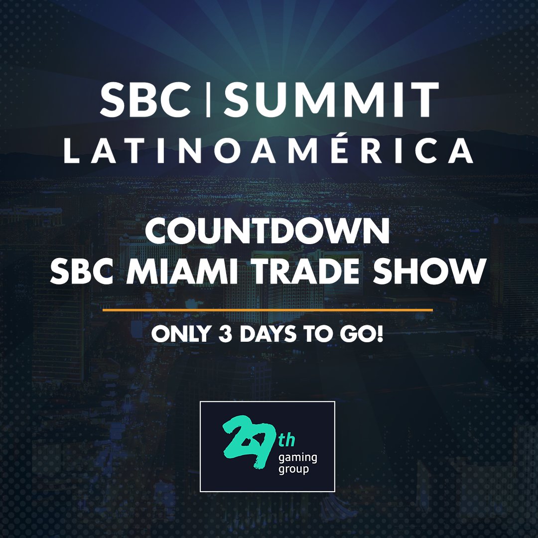 Only 3 days to the SBC Miami Show! 🙏
Come visit us at Booth A26!

#27thGamingGroup #Casino #OnlineCasino #Slot #SbcMiami #LatinAmerica #GamblingMarket #Coins #Games #Tech #Play #PlatinumPack #NewRelease #SportBetting #RaceHorsing #JackpotSoftware #BetConnection <a href="/SBCGAMINGNEWS/">SBC GAMING</a>