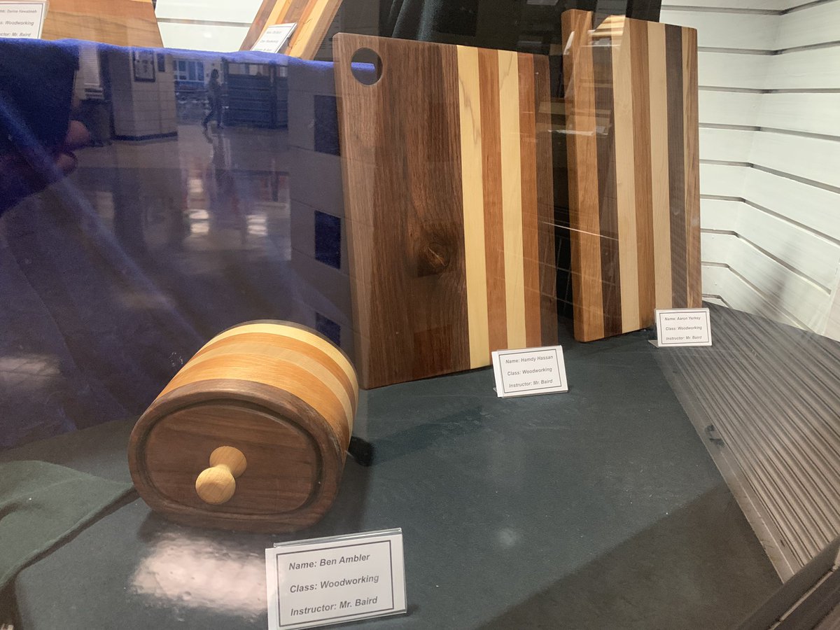 WKHSWolves's tweet photo. Check it out. Woodworking is back at WKHS. Thank you to our Tech teachers for getting supplies and equipment ready for students to produce these pieces. #woodworking  #itsworthit https://t.co/7VsQjXbqoU