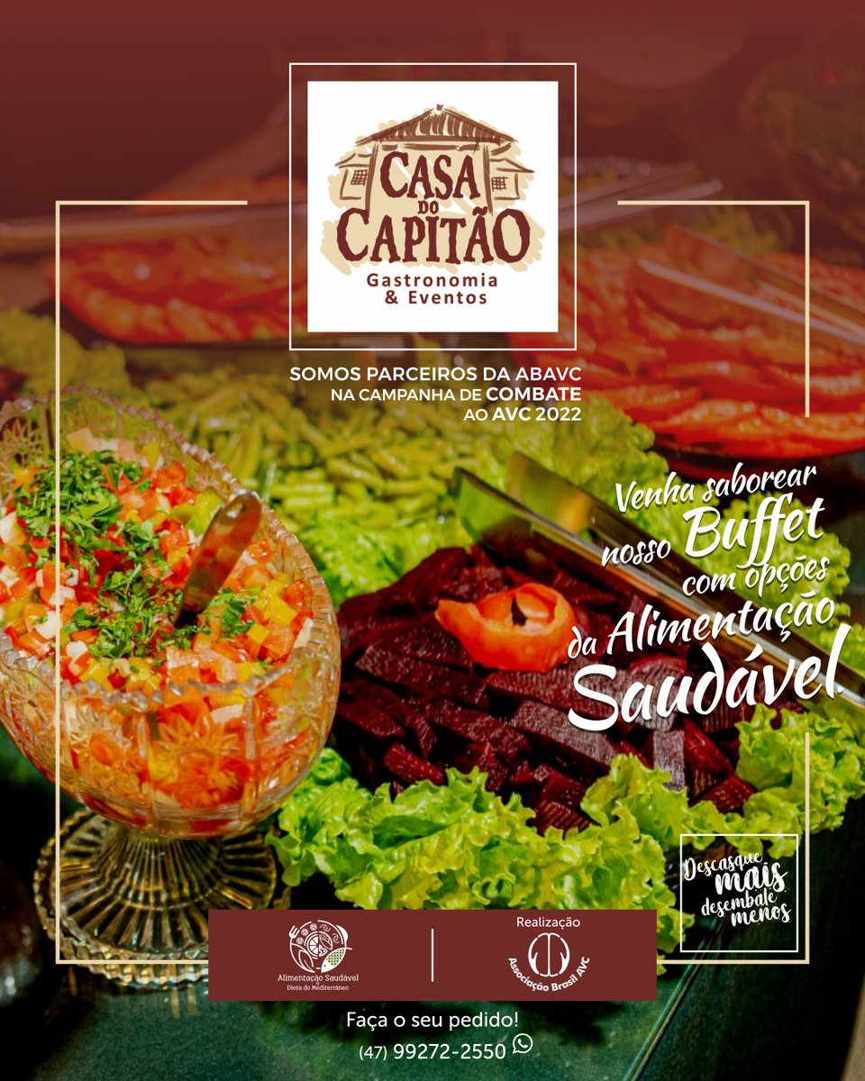 ABAVC_Oficial's tweet photo. 🍽 Restaurante Parceiro da ABAVC na Campanha de Combate ao AVC 2022 - Casa do Capitão

📍 O restaurante fica na rua Saguaçu, 212. Bairro Saguaçu, Joinville. 

#abavc #avc #forumavc #campanhagastronomica https://t.co/Eq1gl6d7tH