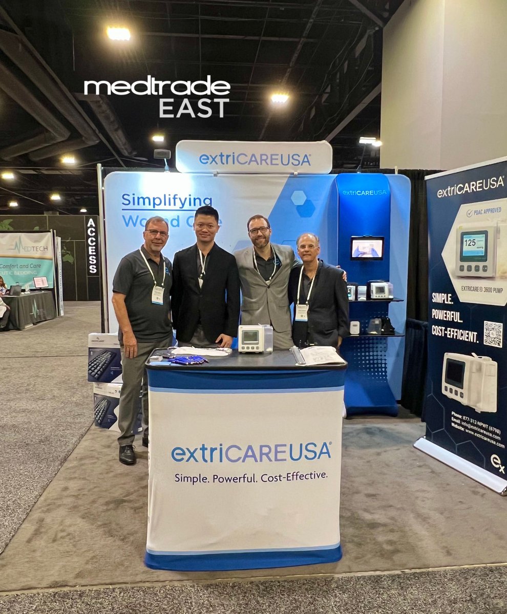 extricare's tweet photo. The ExtriCARE team is having a great time connecting with everyone at @MedtradeConnect. Come by our booth (351) today to say hello and learn more about our NPWT product line. #MedtradeEast https://t.co/m1UBMlafKa