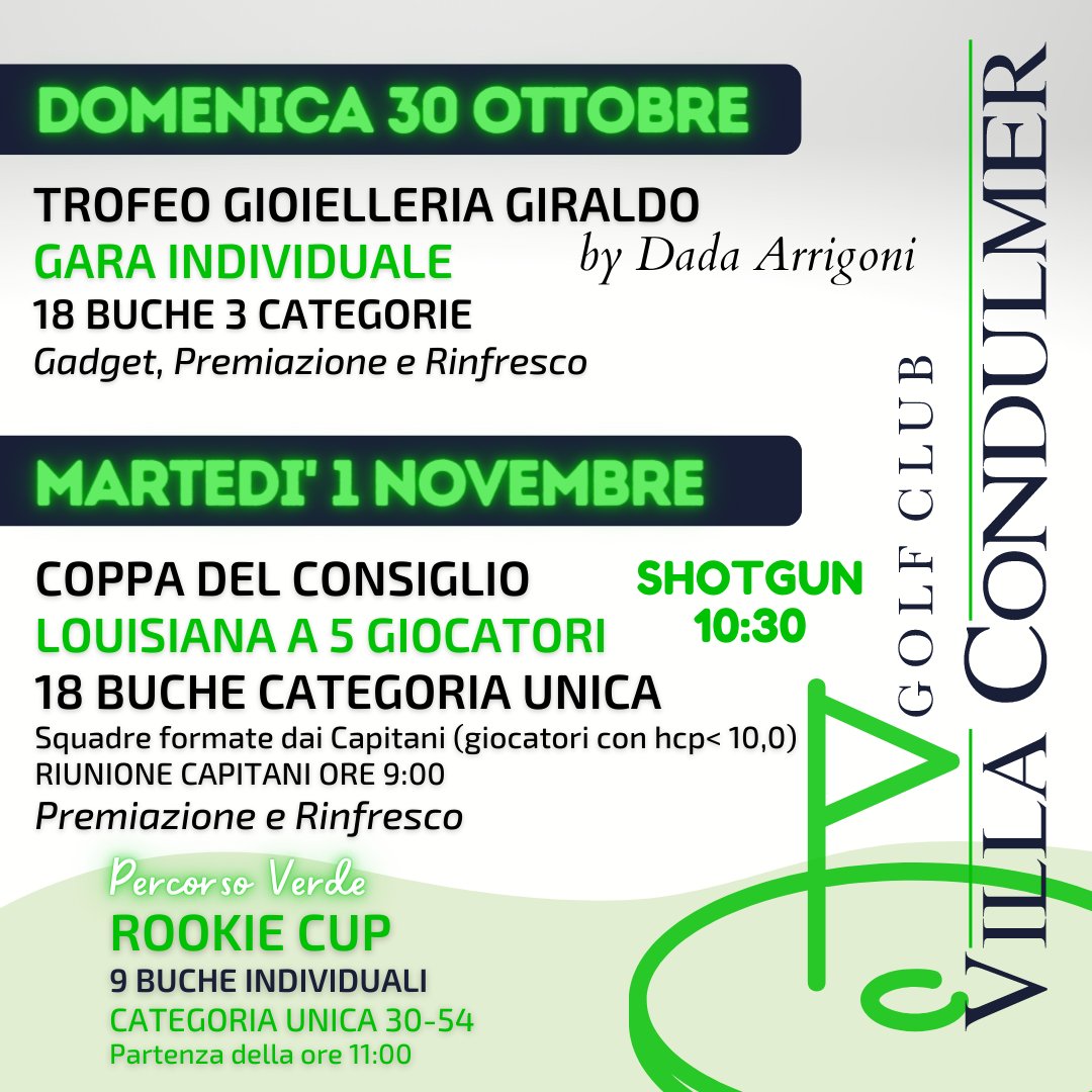 golfcondulmer's tweet photo. PROSSIMI APPUNTAMENTI AL GOLF - https://t.co/1nQCu7v7ug https://t.co/m22nh9Pil2