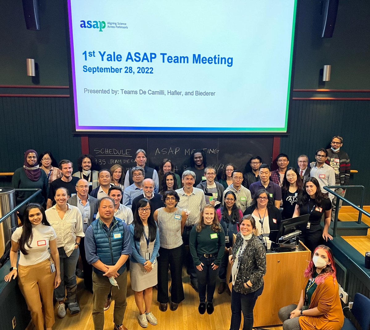 Aligning Science Across Parkinson’s (@asap_research) on Twitter photo Loving the ASAP in-person meetings! <a href="/CraggASAP/">ASAP Team Cragg</a> held a 2-day event <a href="/UniofOxford/">University of Oxford</a> that included poster presentations and a round-table discussion. Across the pond, over thirty members of ASAP's <a href="/Yale/">Yale University</a> teams (led by <a href="/PDClab/">De Camilli Lab</a>, Hafler & <a href="/BiedererLab/">Biederer Lab</a>) met in person for the first time. Loving the ASAP in-person meetings! <a href="/CraggASAP/">ASAP Team Cragg</a> held a 2-day event <a href="/UniofOxford/">University of Oxford</a> that included poster presentations and a round-table discussion. Across the pond, over thirty members of ASAP's <a href="/Yale/">Yale University</a> teams (led by <a href="/PDClab/">De Camilli Lab</a>, Hafler & <a href="/BiedererLab/">Biederer Lab</a>) met in person for the first time.