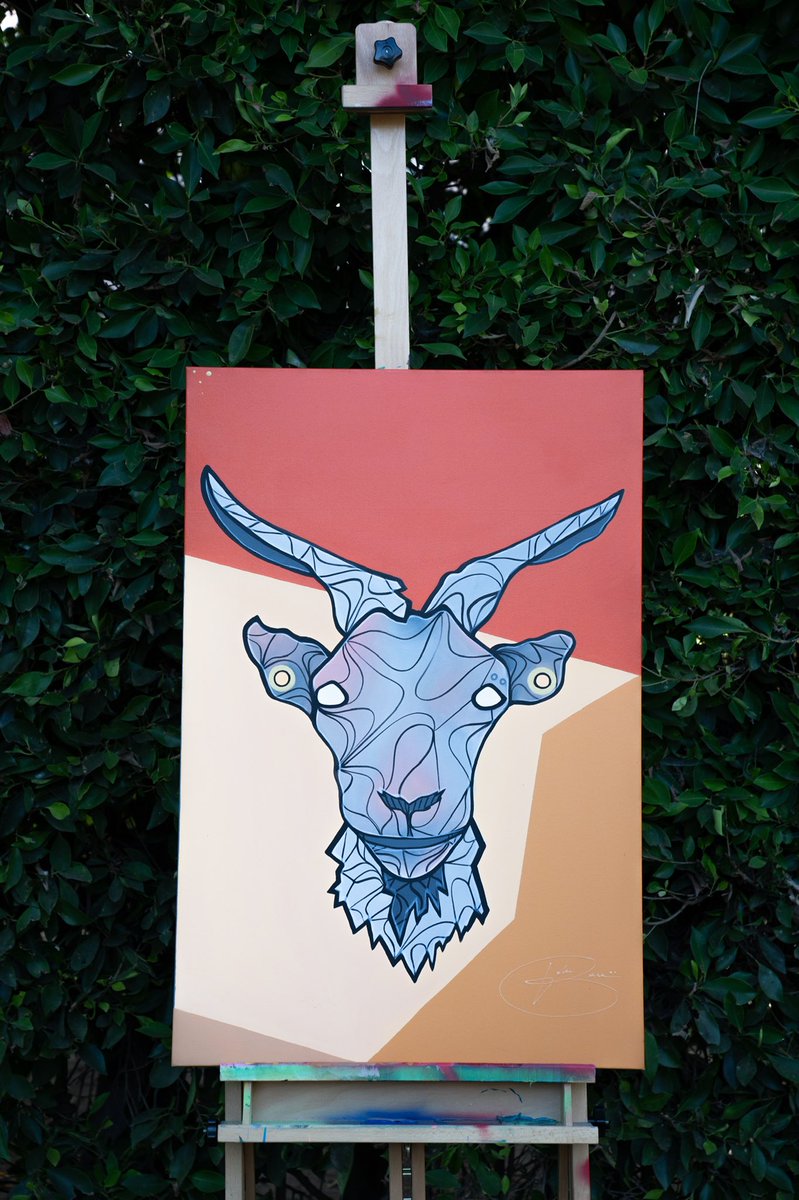 Johnborn_'s tweet photo. I current have these original hand painted GOAT canvas for sale. DM or email me to inquire. #johnborn https://t.co/OOyqj0aUpx