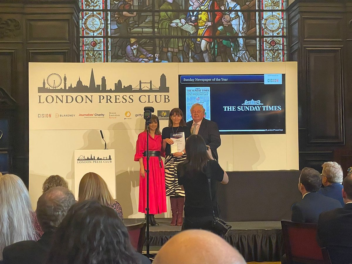 Delighted that The Sunday Times has won Sunday Newspaper of the Year at the @londonpressclub awards. A fitting salute as the paper celebrates its 200th anniversary