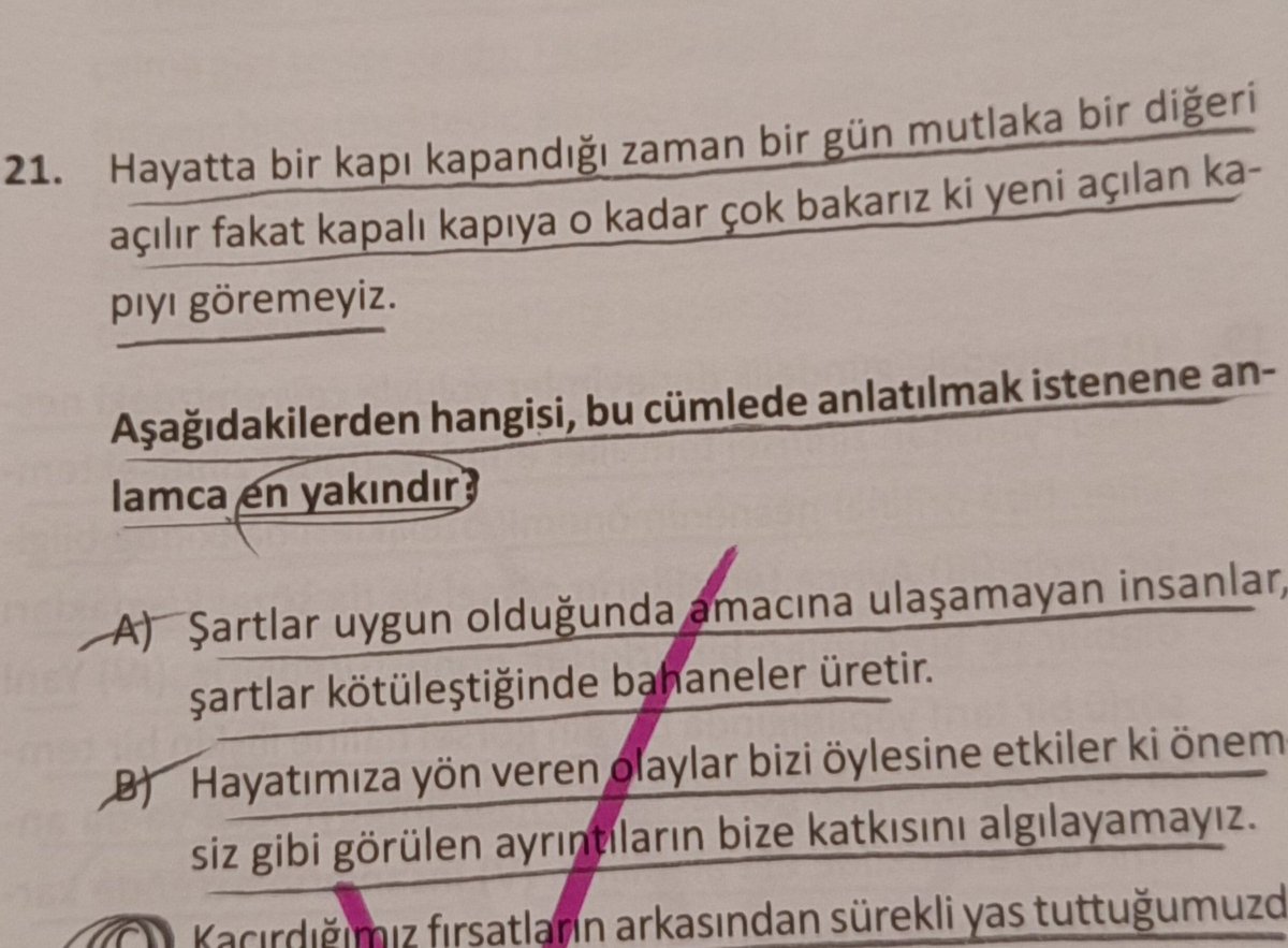 denemede iki saat bana hayatı sorgulatan ve yetiştirememe sebep olan sorunun paragrafı