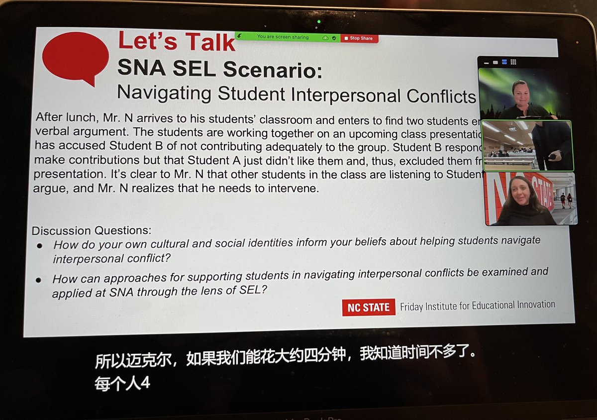 Marie Himes (@mhimes_ncsu) on Twitter photo On Tue. night, the <a href="/FridayInstitute/">Friday Institute</a>'s #newlit Collaborative facilitated Suzhou North America High School's SEL PD Session 4 -- exploring research on SEL in the Chinese internationalized school context and discussing teacher-created SEL scenarios. On Tue. night, the <a href="/FridayInstitute/">Friday Institute</a>'s #newlit Collaborative facilitated Suzhou North America High School's SEL PD Session 4 -- exploring research on SEL in the Chinese internationalized school context and discussing teacher-created SEL scenarios.