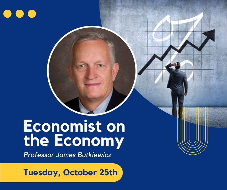 MrsJoeyRunning's tweet photo. Always a great PD if JB is speaking! #JamesButkiewicz #MAEEE #Macro 
#BadTimesAreGoodForSomeBusinesses #LernerUDel #UDel #CEE #EconEdMonth https://t.co/5vuG7kD0aB