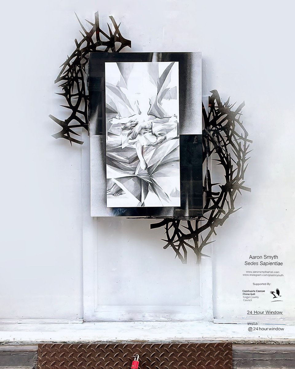 Aaron_Smyth's tweet photo. ‘Sedes Sapientiae’ 
Currently on show in #24HourWindow #Glasgow. 
.
This work was made possible through  @Fingalcoco @fingalarts funding and their Artist Support Scheme.
.
 #Pencil #Drawing on Fabriano Artistico 640gsm with #LaserCut , Birch Plywood and Acrylic Paint additions. https://t.co/tjV2urVKZi