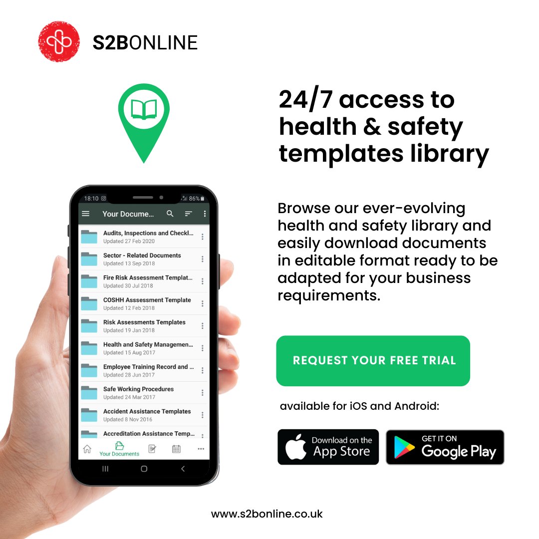 With @S2BOnline you get premium access to professionally drafted #healthandsafety document templates that help you stay on top of your safety administration⭐

➡️Try for free on s2bonline.co.uk