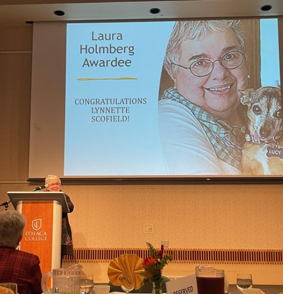 FoodnetMOW's tweet photo. 🤩 VOLUNTEER SPOTLIGHT 🤩
Congrats to Lynnette Scofield on receiving @ComFounTC 2022 Laura Holmberg award, honoring the “unsung heroes” in Tompkins County whose contribution affects the Women’s Fund’s core mission. Foodnet was thrilled to celebrate this longtime volunteer. https://t.co/G8sJOA3ovg