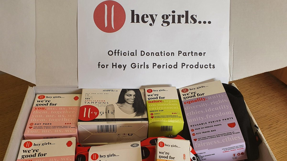 Huge thank you to everyone at @HeyGirlsUK for supplying our Edinburgh base with a box of essential period products!❤️ Supporting our YP's health and wellbeing is what we're all about, including having accessible products like these at our base! #thankyou🥰 #endperiodpoverty