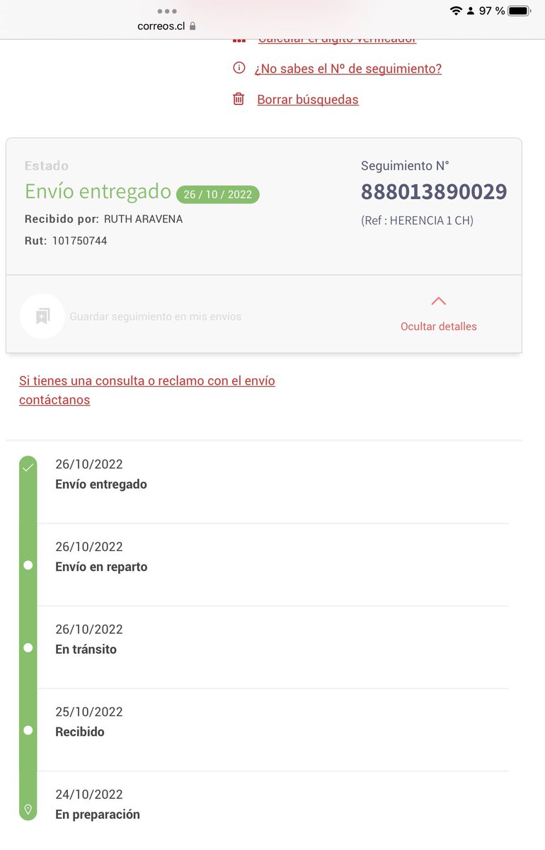 Geraldinechaps's tweet photo. Necesito @AFP_Provida saber si mi cheque ya se encuentra disponible de retiro me aparece que el documento ya fue entregado en sucursal talca por correos de chile https://t.co/jxJ2rnTJwO