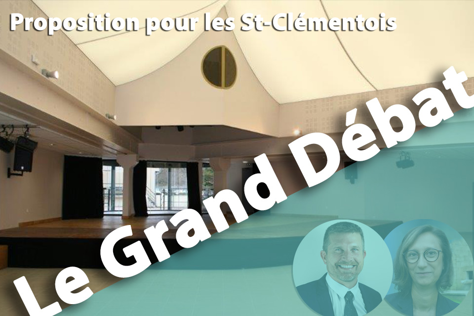 PROPOSITION DE DEBAT PUBLIC - Nous sommes très attachés à la démocratie, à la transparence et à la participation des St-Clémentois. L'équipe de Jérôme Pouget prend donc l'initiative d'inviter Mme Lesaunier à un Grand débat public, à la Salle F. Bazille.  #saintclementderiviere