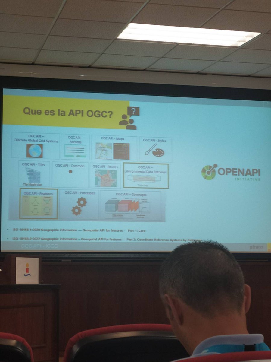 doublebyte's tweet photo. The #OGCAPI track at the #JIIDE2022 was packed with use cases, and lessons learned from the different public organisations, which are are deploying/implementing these services in Spain. @opengeospatial #geoserver #pygeoapi #standards #OGC https://t.co/IOhSNKrz9K