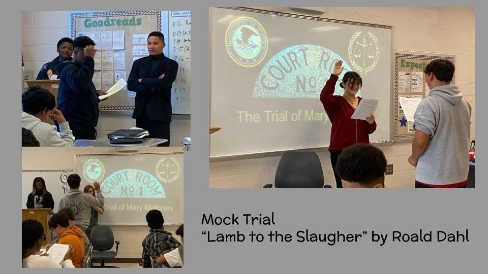 NCMS_STEM's tweet photo. Students in Mrs. Hiatt's ELA class held a Mock Trial for Mary Maloney, the lead character in Roald Dahl’s “Lamb to the Slaughter". https://t.co/JDRMvvIjY9