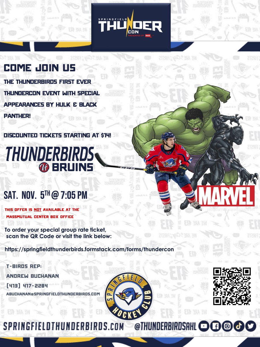 Looking for something fun to do next weekend?
The Thunderbirds are having a ThunderCon! 

They gave us a link to share with you for discounted passes!
springfieldthunderbirds.formstack.com/forms/thunderc…

<a href="/ThunderbirdsAHL/">Springfield Thunderbirds</a>