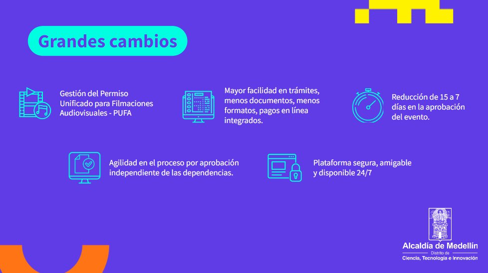 La modernización tecnológica de la Ventanilla Única de Eventos busca facilitar el proceso a los empresarios  y así, continuar dinamizando la economía de la ciudad.   
<a href="/AlcaldiadeMed/">Alcaldía de Medellín</a> 
<a href="/camivillamizar/">María Camila Villamizar Assaf</a> 

Conoce los cambios de la nueva plataforma👇
