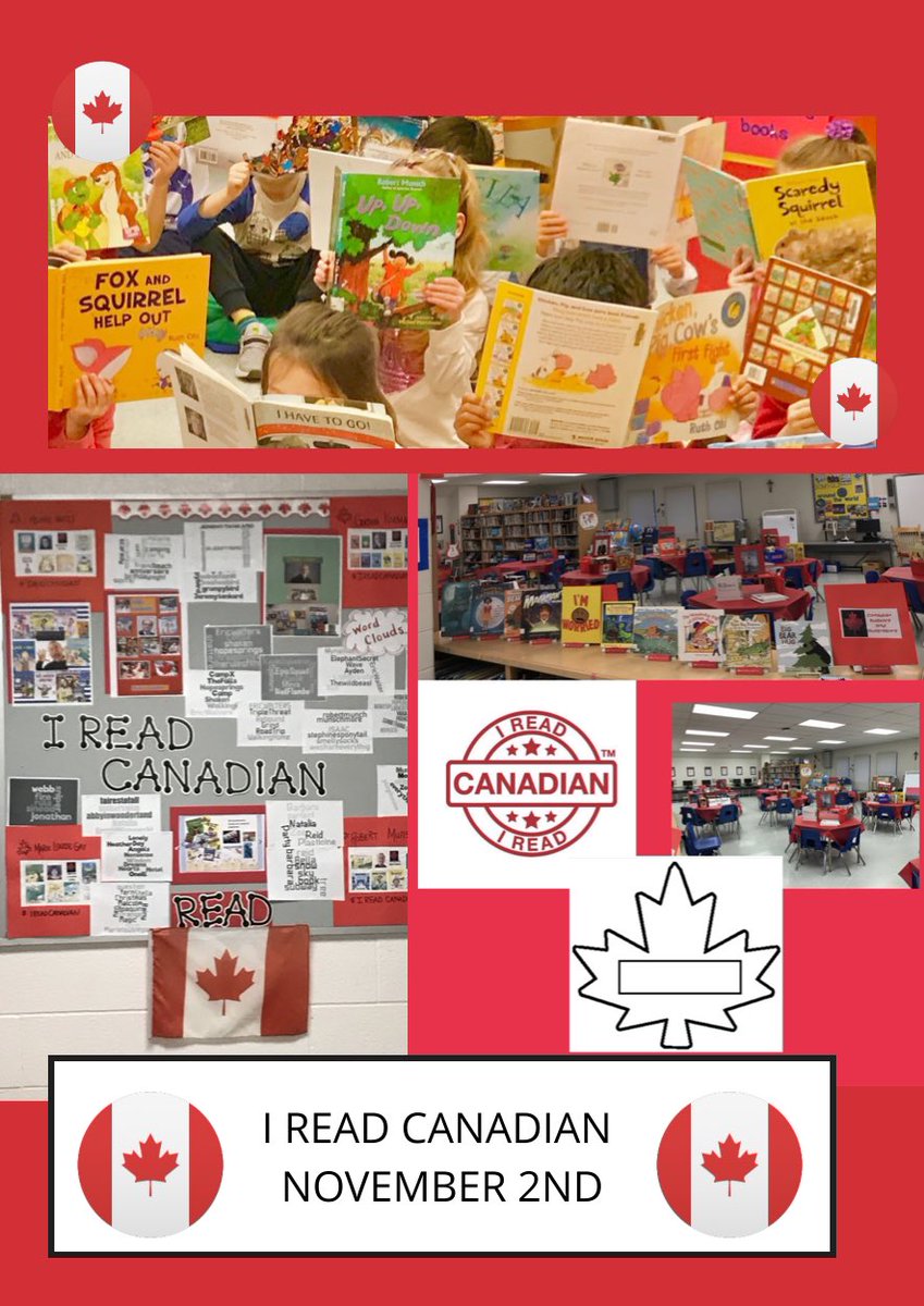 Wed Nov 2nd is #IREADCANADIAN Register your class/library/school. @ireadcanadian  Check out great Canadian Authors @LanaButton @inkyelbows @kennethoppel @EricRWalters @kevinarts @Author_YTM @peterhreynolds @Ruth_Ohi @kevinarts @peterhreynolds @barbreidart @Scaredybooks