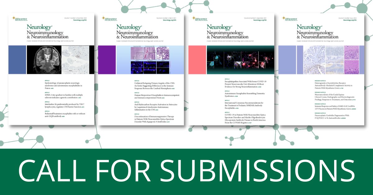 Neurology® Neuroimmunology & Neuroinflammation, edited by Josep O. Dalmau, MD, PhD, FAAN, wants to review your #ECTRIMS2022 research for publication! Learn more on how to prepare and submit your manuscript at: bit.ly/3TiCMUP #NeuroTwitter