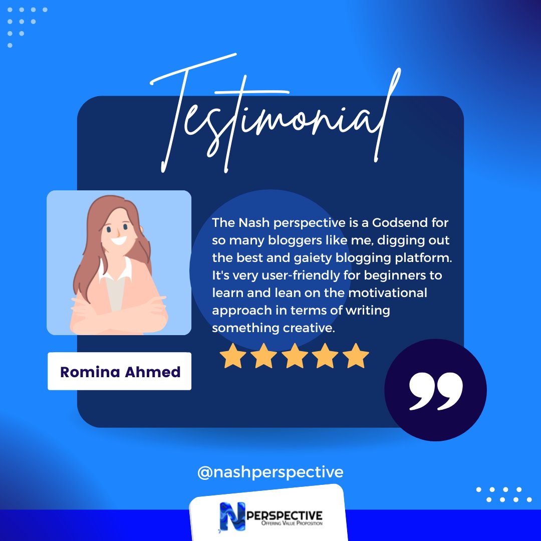 factnash's tweet photo. 𝗥𝗼𝗺𝗶𝗻𝗮 Explains her experience with Nash Perspective and how it has helped her with her confidence.

𝗦𝗶𝗴𝗻𝘂𝗽 𝗻𝗼𝘄!
https://t.co/r6G2cjQ1IH

Learn More!
https://t.co/SMq9ksvT3n

#money #writing #makemoney #makemoneyonline #getpaid #getpaidforwriting #NashPerspective https://t.co/zFTr22rlbu