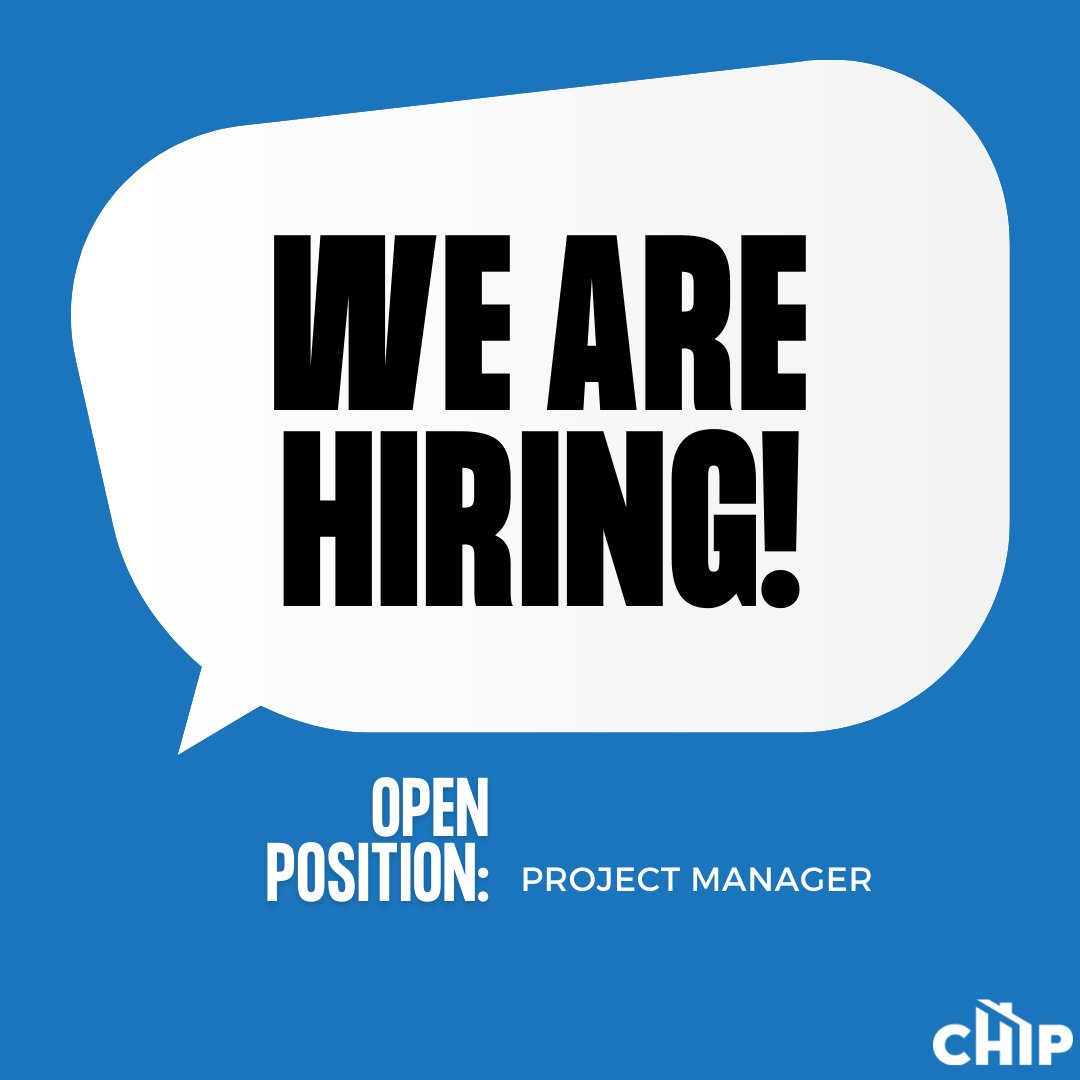 CHIP is looking to #hire a #projectmanager. 

Full job description ⬇
chipindy.org/careers.html

#chipindy #joinourteam #projectmanagement #community #indianapolis #nonprofitjob #endhomelessness