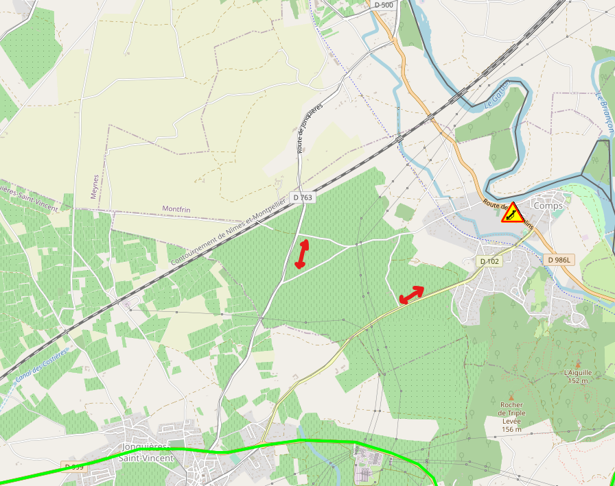 InfoRouteGard's tweet image. ⚠️@Gard #Accident #RD986L à #Comps (entre Remoulins et Beaucaire)
Route fermée, déviation par Jonquières St Vincent (RD763 et RD102)
Prudence