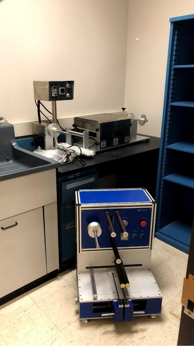 TexPowerUS's tweet photo. #TexPower started off in this closet @UTAustin making single batch, artisanal #lithium ion #battery #cathode. We will always remember our humble roots but once we got serious we moved to #Houston where real #manufacturing happens! https://t.co/EWhgj54oLW
