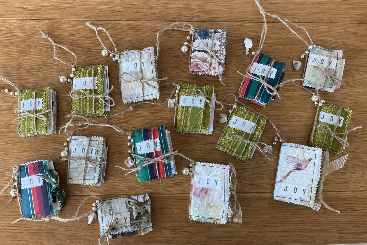 ‘Journals of Joy’. 
I’m going to give my Y6s one on 1st Dec, everyday in Advent they can add something that’s given them joy that day. On Christmas Eve they can hang it on their tree.🎄It’s filled with folds/pockets &amp; embellishments all made from scratch inc dyeing paper &amp; sewn.