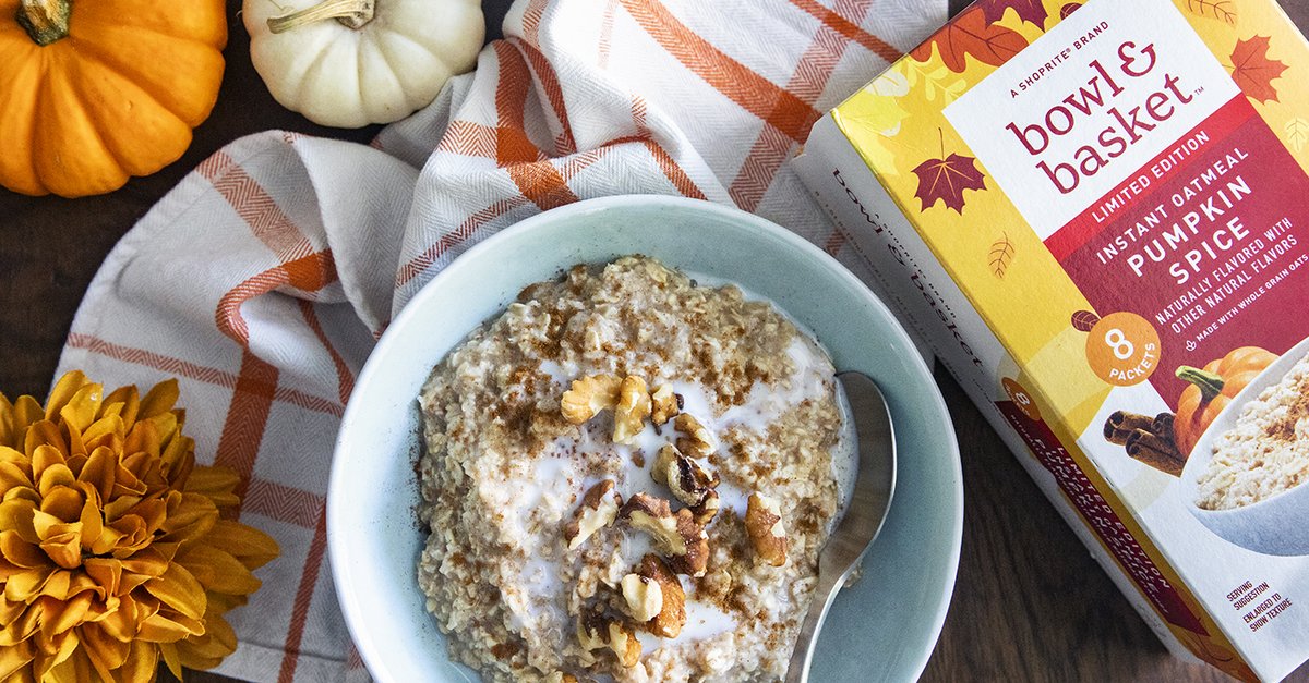 Mornings call for a little spice every now and then. 😉 Bowl &amp; Basket Pumpkin Spice Instant Oatmeal is available for a limited time - stock up today! 🎃 #NationalPumpkinDay #PumpkinSpice #BowlandBasket #ForLifesRecipe bit.ly/3N7bq20