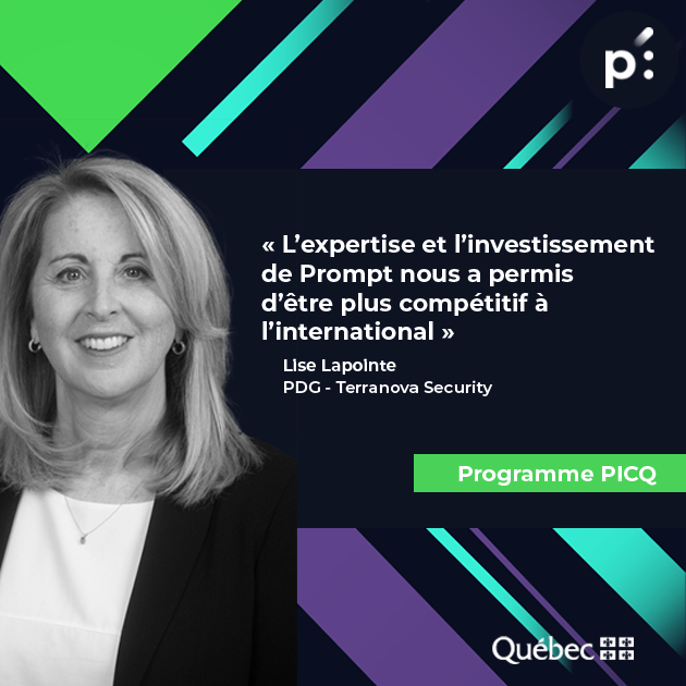 Prompt_Innov's tweet photo. Retrouvez le témoignage de Lise Lapointe, PDG de @terranova_isa.
Un projet financé par le programme #PICQ et accompagné par les équipes de Prompt
👉 https://t.co/j58DRNN9Yk

Programme de financement @economie_quebec 
 #cybersecurite https://t.co/4uWDTLpdYn