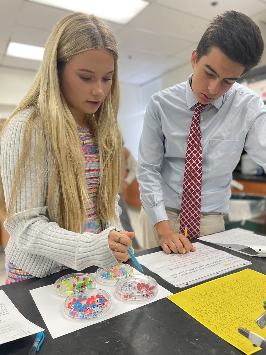 MsFusinaChem's tweet photo. Students explored models of isotopes and practiced counting subatomic particles today in Honors Chem @SSSASsaints (activity c/o @ashley_green2) #SaintsLearn #ChemEd #SaintsScience https://t.co/Tgk9IZzG0z