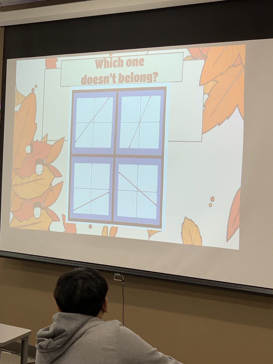 Love seeing this in an Honors 7th grade math class.  Even better students turn and talk to discuss their choices.  Keep up the great work Ms. Scott!
