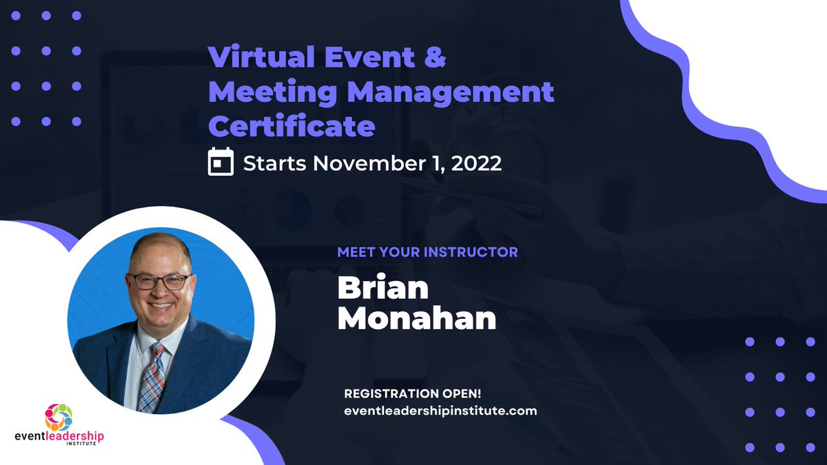 PCMAInstitute's tweet image. Learn all about virtual events in this online course beginning November 1! @AvAmbassador 

Learn more &amp;amp; register here: eventleadershipinstitute.com/courses/certif…

#eventprofs #eventleader #eventprofessionals #meetingplanners #meetingpros  #virtualevents #virtualeventplanner #virtualeventmanagement