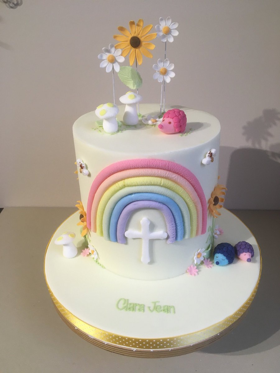 In the quiet of the cakeroom some cake make you think a lot.

A pastel Baptism cake for a precious Rainbow Baby.

Handmade elements included sugar hedgehogs, flowers, toadstools, cross, rainbow and bees.

#rainbowbaby #baptismcake #cake #precious #porshamcakes #handmade #Devon