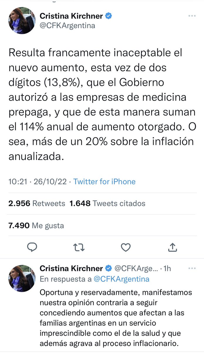 Es tu gobierno <a href="/CFKArgentina/">Cristina Kirchner</a> hacete cargo.