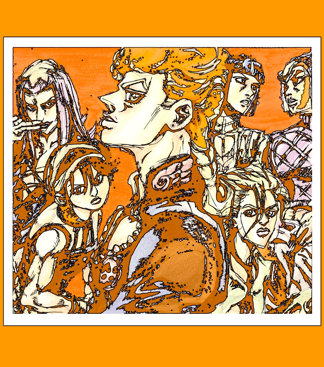 666n999's tweet photo. 完成版🏹✨

そういえば荒木さんの絵すごいのに意外と自分でも描きやすいしなぜかしっくりくるな…ん……？…はッ！先生の絵に憧れて影響受けまくりの絵を10年前散々描いてたのは自分じゃねえかそんなことすっかり忘れるほど絵描いてなかったのか

#jojo #ジョジョ https://t.co/omXbw8ecot