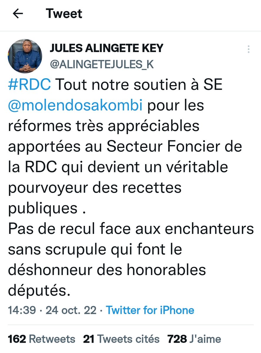 DedeAmuli's tweet photo. l'IGF @ALINGETEJULES_K felicite le Min.ds aff foncières @molendosakombi dans un tweet et Ls congolais aussi l'apprécient pour son sens élevé d'hoe d'Etat et sa qualité de régulateur de son secteur.Ceci est un exemple à suivre par tout celui qui ne jure que par l'émergence dla RDC https://t.co/Hfufg6WKak