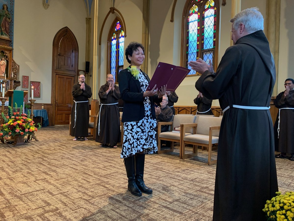 On Sunday, we welcomed Virginia Cabanting as an affiliate, or honorary member of our #Capuchin #Franciscan Province of St. Joseph, recognizing her years of dedicated service as a #volunteer, lay minister and benefactor at our #Detroit ministries.