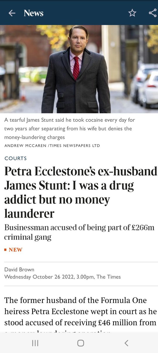 Livooo's tweet photo. Belter of a trial to follow... ๐
#BernieEccelstone former S-I-L
#TerryAdams godson
#NickGold pal @FD
#JoeLewis friend (allegedly)
#Qatar #Saudi Royal friendships?
Oh, & a shifty gold bullion business trading with Dubai & taking bags full of used street notes ๐
#JamesStunt https://t.co/LeyQtnWGps