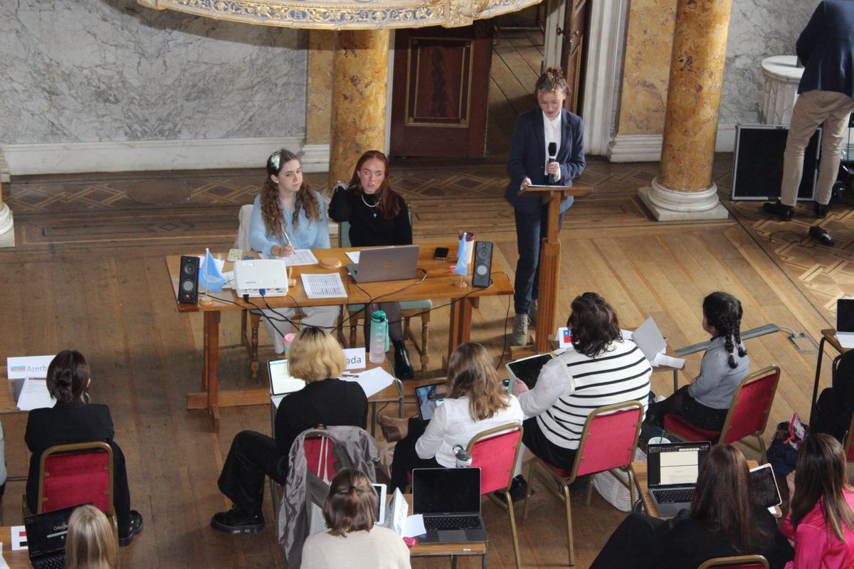 CobhamHall's tweet photo. Cobham Hall’s Model United Nations Conference convened to debate topics relating to the UN’s agreed Sustainable Development Goals. It was a day of outstanding debate, as students from all years had the opportunity to speak out on critical issues of our time. #CobhamHall https://t.co/1zfC004KRz