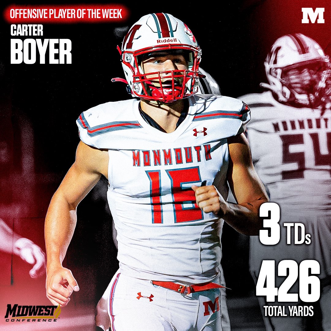 Back to back @MWCSports POTW awards for @CarterBoyer16 ❗️ 20-25 c/att 3 TD’s 426 total yards #RollScots
