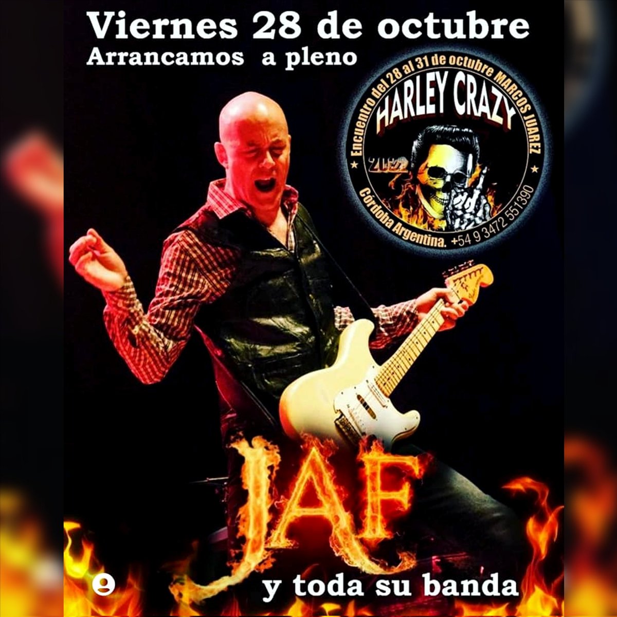 ¡¡ATENCIÓN MARCOS JUAREZ!! 🏍

🗓 Este Viernes 28 de Octubre JAF con banda en vivo.
 
👉@harley_crazy_mj Encuentro Harley Crazy 2022 🏍
📍Marcos Juárez, Córdoba.

Mucho rock en las #rutasargentinas 
.
.
#jaf #jafoficial #jafenvivo #rockandroll #marcosjuarez #cordoba #harleycrazy