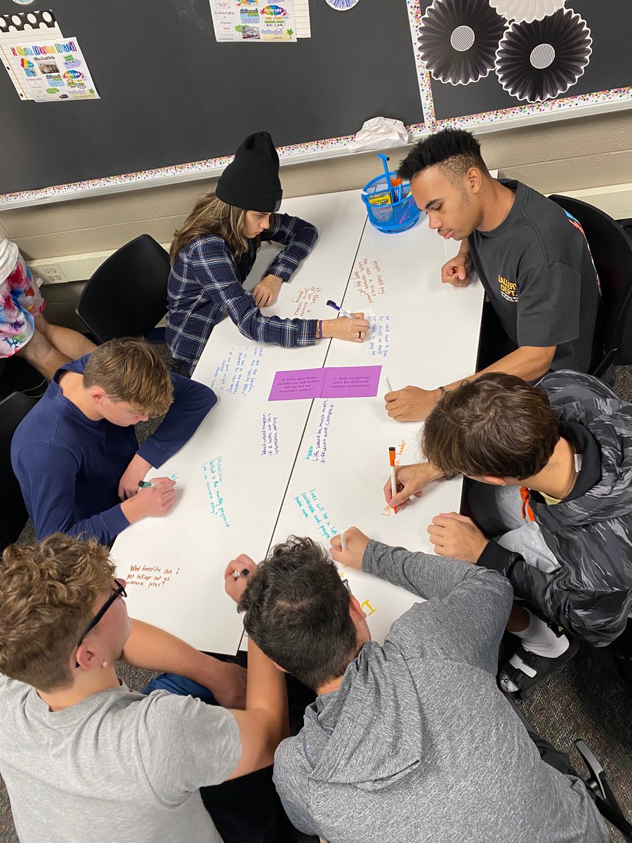 FraserFinance's tweet image. Loving our new furniture and testing out our white board tables for our lesson opener today #CTElearning #insuranceinsight #financialsmart