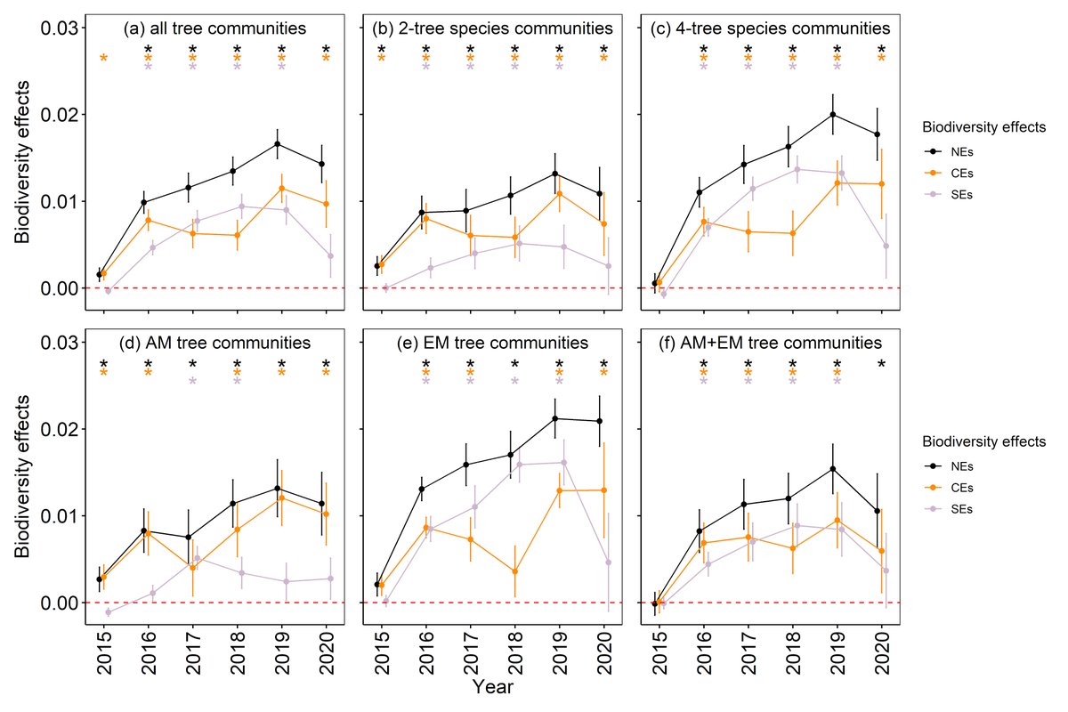 ESAEcology's tweet photo. New &amp; #OpenAccess in @ESAEcology:

Tree diversity effects on productivity depend on mycorrhizae and life strategies in a temperate forest experiment

https://t.co/hs90JJYwj6

#OpenData in @iDiv's #MyDiv

#BiodiversityEcosystemFunction @Peter_Lstg @EisenhauerLab @IYuanzi @ShanLuo6 https://t.co/vjgtXF8GRx
