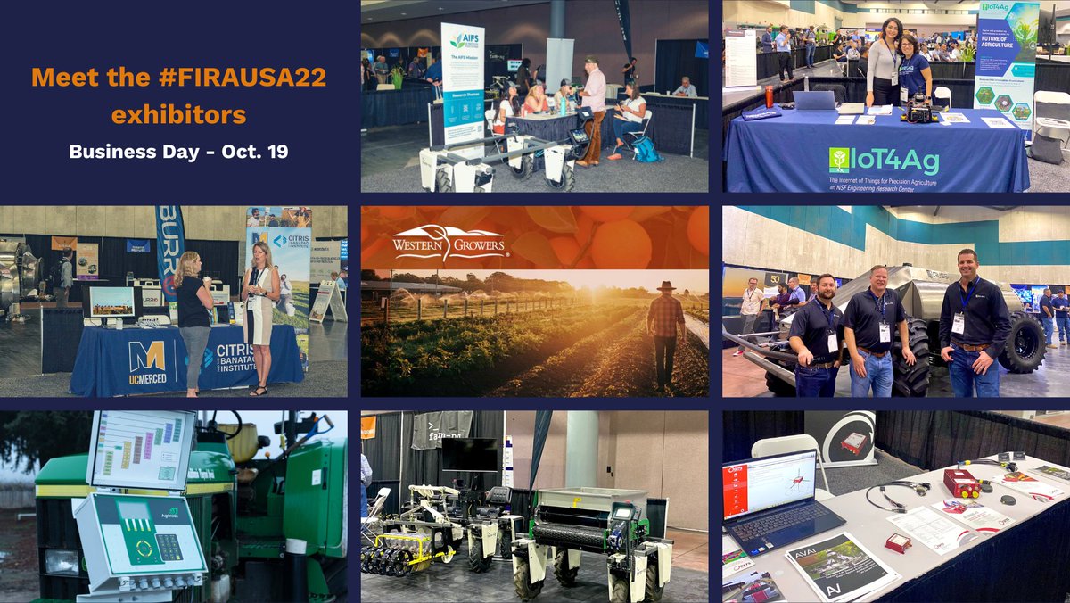 1/ #FIRAUSA22🇺🇸 We want to thank the exhibitors for their trust and support🤝 48 exhibitors were present to network with you! The occasion for them to showcase their #robots or their ag #autonomous products🤖 You can still contact them on the FIRA App on: fira-agtech.com/event/fira-usa…