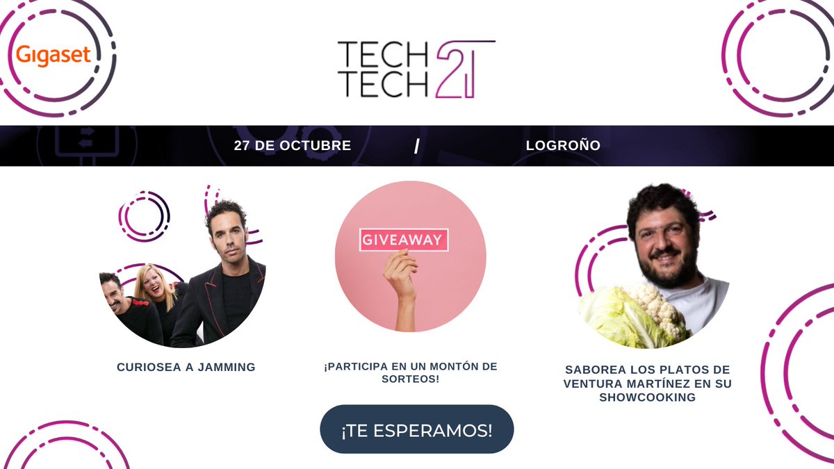 GigasetES's tweet image. 📢¡Mañana es un gran día de eventos para #Gigaset!

🙌¡También tendremos nuestro propio stand en el gran evento tecnológico #TECH2TECH!

Os esperamos🙏

🗓️27 octubre
📍Logroño