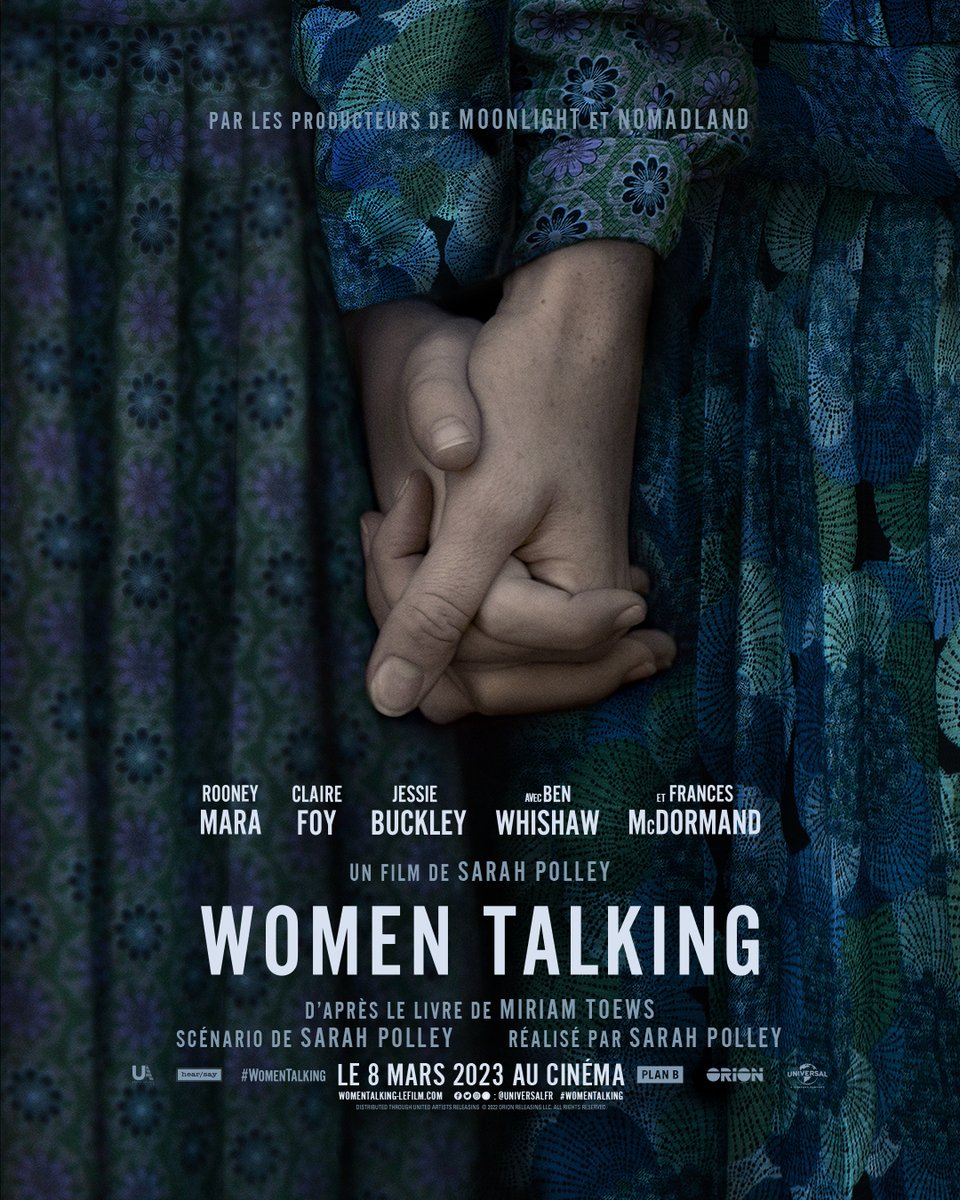 UniversalFR's tweet photo. Découvrez l'affiche de #WomenTalking, réalisé par Sarah Polley et avec Rooney Mara, Claire Foy, Jessie Buckley, Judith Ivey, Ben Whishaw et Frances McDormand.

Le 8 mars 2023 au cinéma. https://t.co/vZX2XMQlWq