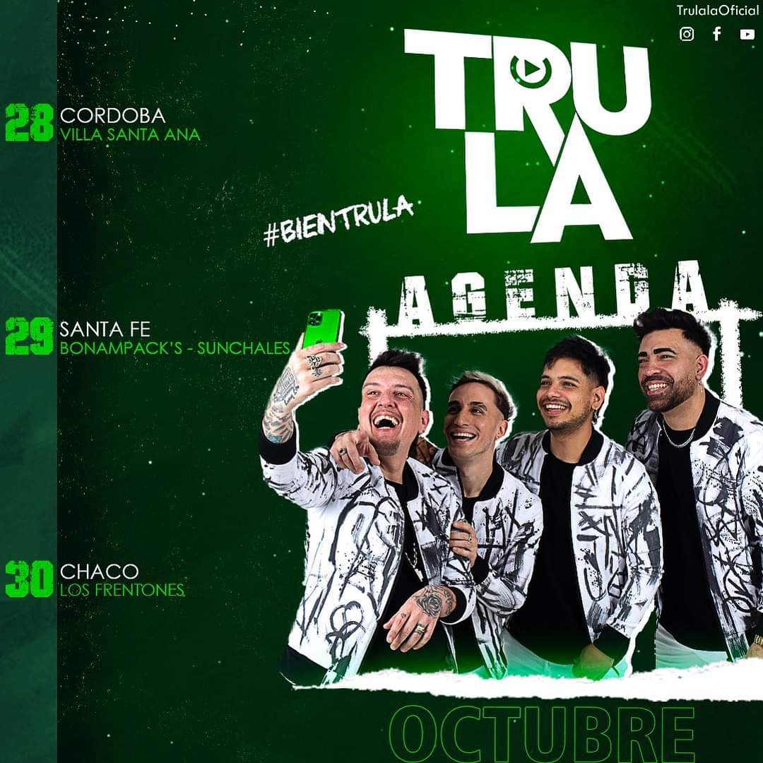 nesperoiak's tweet photo. AGENDA #bientrula 🔥
¿En dónde nos encontramos?
.
.
#octubre #trula #cuarteto https://t.co/ev81xRs8xN